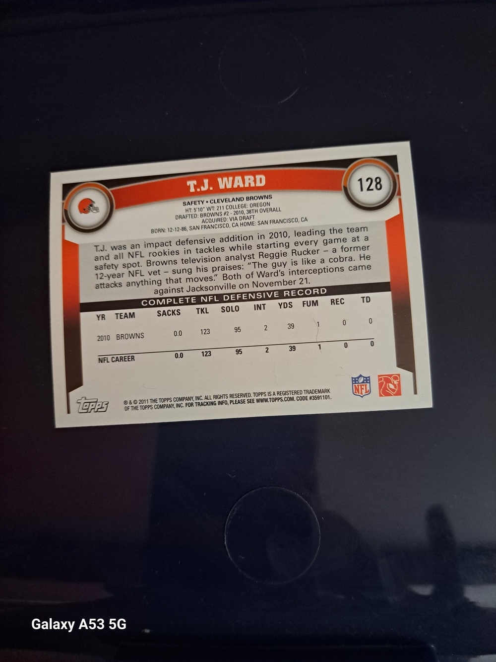 T.J. Ward Cleveland Browns Topps Card - Picture 2 of 2
